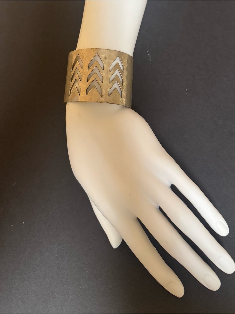 Gold Chevron Cutout Cuff Bracelet - Women Accessories